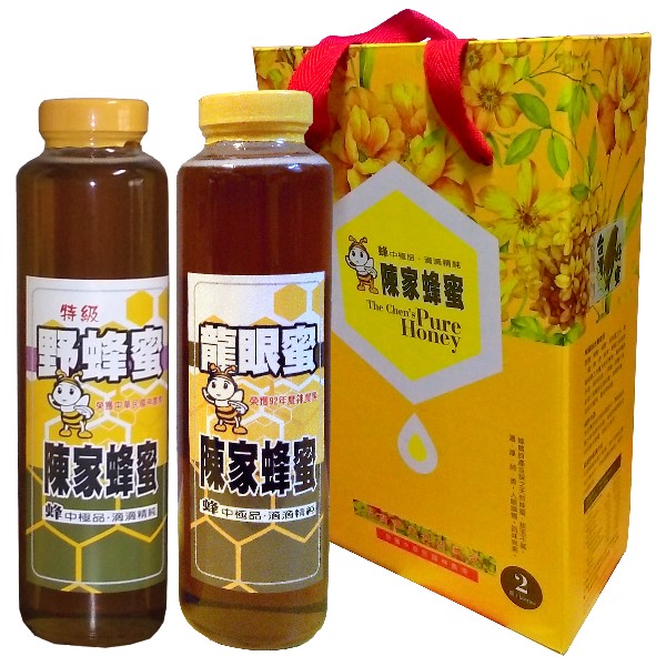 《特級野蜂蜜＋龍眼蜜》花開富貴 雙拼伴手禮盒
