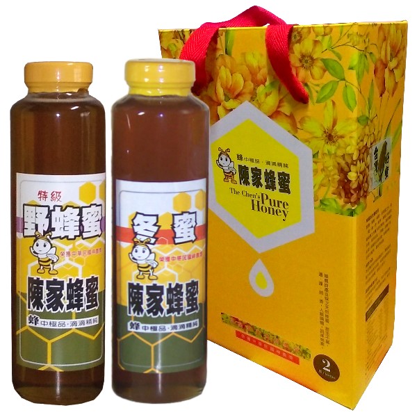 《特級野蜂蜜＋冬蜜》花開富貴 雙拼伴手禮盒